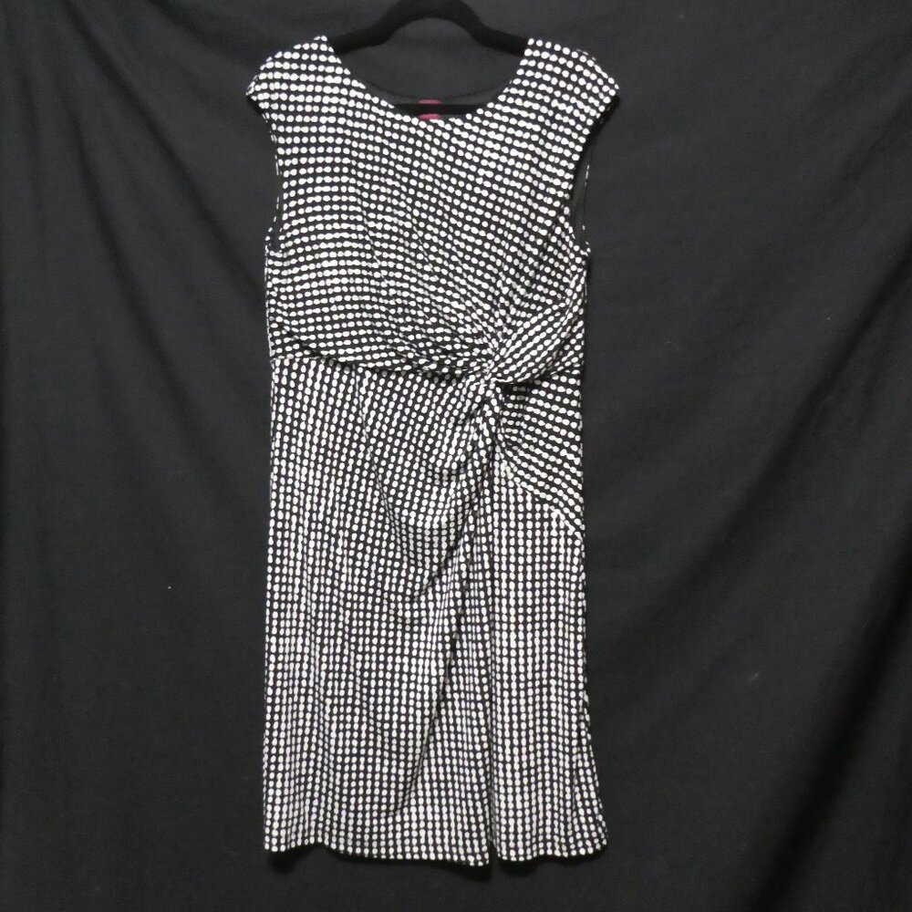 212 COLLECTION | large | Black and White Polka Dot Sleeveless Dress